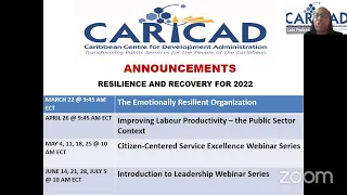 CARICAD Webinar: Climate Leadership – The Imperative for the Caribbean
