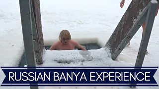 Russian Banya Experience - Jumping Into A Freezing Lake!