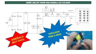 Como diseñar muy facil circuito driver lampara LED con SMPS (Clase 109.2)