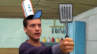 Bully maguire works at the Krusty Krab. pt 1