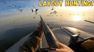 Duck Hunting DIVERS On The CHESAPEAKE BAY (Layout Boat!) | Maryland Duck Hunting 2023