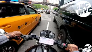 WILD MANEUVERS, NYC - rush hour lane splitting Manhattan, Queens +Brooklyn  - Ducati NYC Vlog v1712