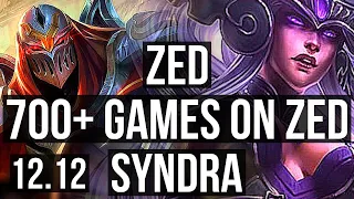 ZED vs SYNDRA (MID) | 7/0/3, 2.9M mastery, 700+ games, Godlike | NA Master | 12.12