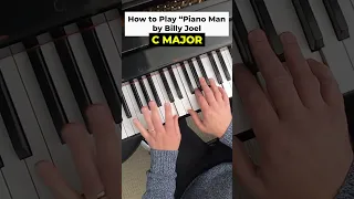 How to Play Piano Man Billy Joel in 21 SECONDS 🎹 | Easiest 2-Hand Tutorial #shorts #pianotutorial