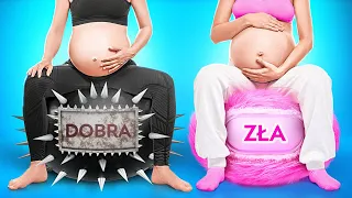 HACKI I SZTUCZKI DLA RODZICÓW || Dobra vs zła ciężarna siostra| Bogacze vs biedacy! - 123 GO!