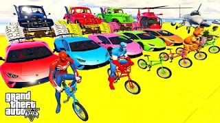 Epic GTA 5 Stunt Racing Challenge: Mr. Banti vs. Supercars, Bikes, Monster Trucks, and Spiderman