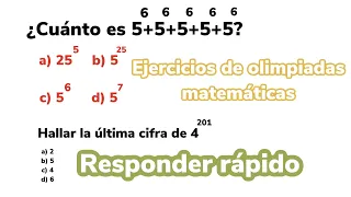 Ejercicios de olimpiadas matemáticas 🧮 aprende a responder rápido 👌😉