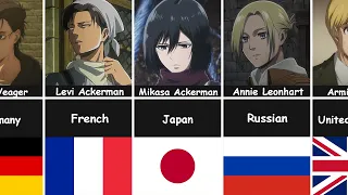 Nationality Characters in Attack on Titan