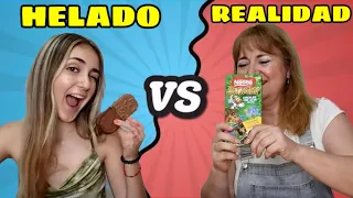 HELADO vs REALIDAD con mi madre | Ice Cream vs Real Food | Probando helados - Silvia Sánchez