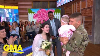 Deployed dad meets his baby daughter for the 1st time on 'GMA' l GMA