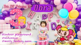 Alyssa & Dora #10 - Dora 3 yo birthday at kidzoona Molly fantasy aeon