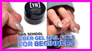NAIL SCHOOL | How to do a Fiber Gel Nail Fill after 3 Weeks of Growth