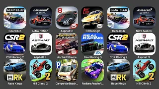 Gear.Club, Nitro Nation, Asphalt 8, GT Racing 2, CSR Racing 2, Asphalt 9, Asphalt X treme...