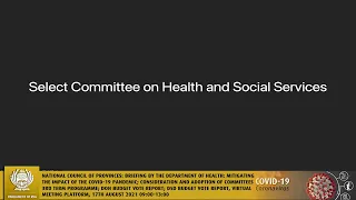 Select Committee on Health and Social Services, 17th August 2021