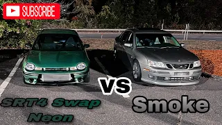 98 Dodge Neon SRT4 Swapped vs Big Turbo 07 Saab 9-3 Aero