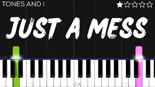 TONES AND I - JUST A MESS | EASY Piano Tutorial