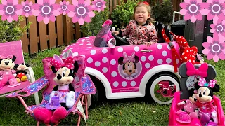 Lizzy Pretend Play With Minnie Mouse Toy | Outdoor Activities | Vehicles Surprise Fun Video For kids