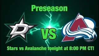 NHL 19 PS4. Preseason Game: Dallas STARS VS Colorado AVALANCHE. 09.26.2018. (NBCSN) !