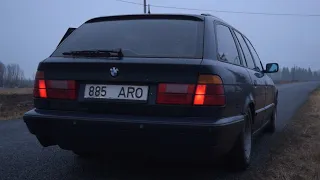 1995 BMW E34 525TDS 3" Straight Pipe Exhaust Sound