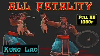 All of Kung Lao's Fatality Attack - Mortal Kombat Shaolin Monks Kung Lao Fatality Full HD 1080p