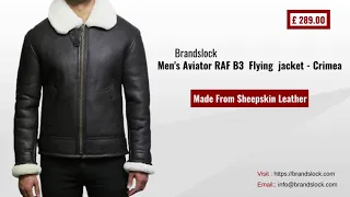Men's Aviator RAF B3 shearling sheepskin Flying Bomber jacket - Crimea