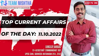 DAILY CURRENT AFFAIRS - OCTOBER  11' 2022