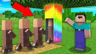 WHY VILLAGERS GO TO THIS RAINBOW PASSAGE IN TREE IN MINECRAFT ? 100% TROLLING TRAP !