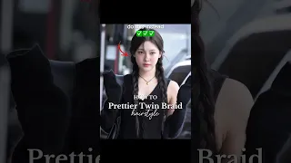 How to get Prettier Twin Braid Hairstyle ✨🎀 Hope you guys like it 🥰🫶🏻 #braids #hairtutorial