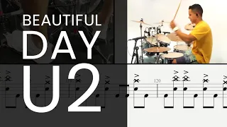 BEAUTIFUL DAY COVER PARTITURA DE BATERIA