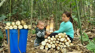 5 Days With A NAM Digging Bamboo Shoots - Bringing them to the market to sell | Phung Thi Binh