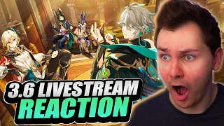 3.6 LIVESTREAM REACTION (NEW AREA, BAIZHU & KAVEH CRACKED!?) | Genshin Impact