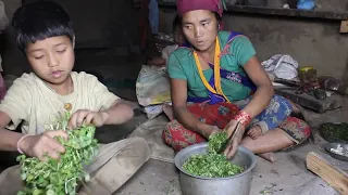 Green curry in village || Traditional village life