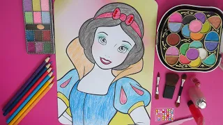 Trang điểm, tô màu công chúa Bạch Tuyết - Make up and color Snow White princess (Cỏ Mây channel)