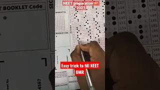 Easy trick to fill NEET OMR sheet/NEET Preparation🩺/Quick OMR fill#neet#neet2023#omrsheetfilluptrick