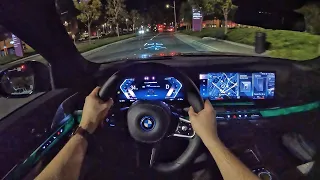 2023 BMW POV i7 Night Drive (3D Audio)(ASMR)