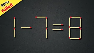 Rearrange the match to fix the equation, Matchstick puzzle 1-7=8