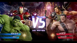 MARVEL VS. CAPCOM: INFINITE Iron Man and Hulk vs Spencer and Haggar