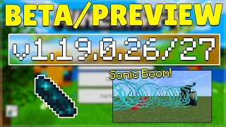 MCPE 1.19.0.26/27 BETA & PREVIEW WARDEN SONIC BOOM! Minecraft Pocket Edition Ancient Cities Updated!