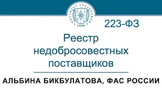 Реестр недобросовестных поставщиков по Закону № 223-ФЗ – А.Р. Бикбулатова, ФАС России, 25.04.2024