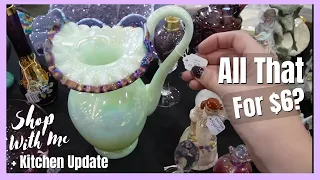 All THAT For $6?? | Flea Market Shop With Me + Kitchen Update | Reselling