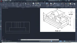 AutoCAD Orthographic Projection Example 2 Multi View Drawing
