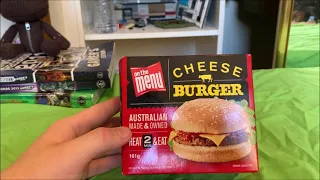 trying out : on the menu, microwavable cheese burger for the first and last time