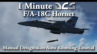 1 Minute DCS -  F/A-18C Hornet - Manual Designation Auto Bombing Tutorial