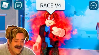 ROBLOX Blox Fruits Funny Moments (RACE V4)