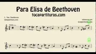 Fur Elise by Beethoven Sheet Music for Violin Para Elisa Partitura de Violin