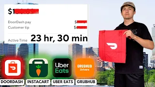 23 Hour DoorDash/Uber Eats/Spark Work Week - How Much Did I Make?