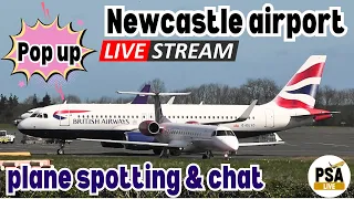 POP UP SHOW🔴LIVE Plane spotting🔴'DOWN THE BARREL' runway views @ Newcastle International airport