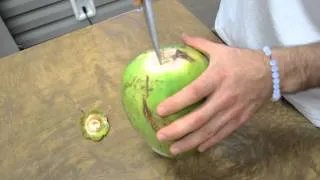 How to Properly Open a Fresh Young Green Organic Coconut!