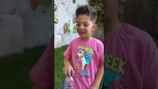 Funny Kid and Bottle Challenge😂👻❤️ #shorts