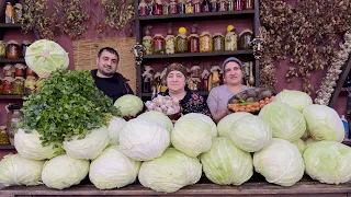 RELAXING VILLAGE AZERBAIJAN | CABBAGE HOLIDAY IN THE VILLAGE | GRANDMA COOKING DOVGA